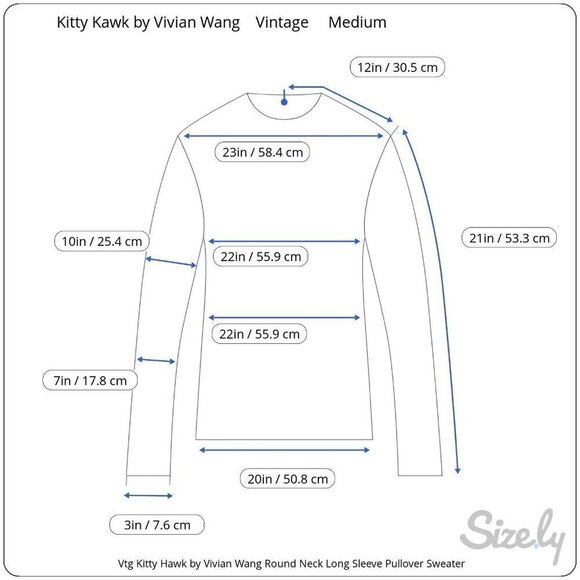 Vintage Kitty Hawk by Vivian Wang Round Neck Long Sleeve Pullover Sweater Sz M - Picture 9 of 9